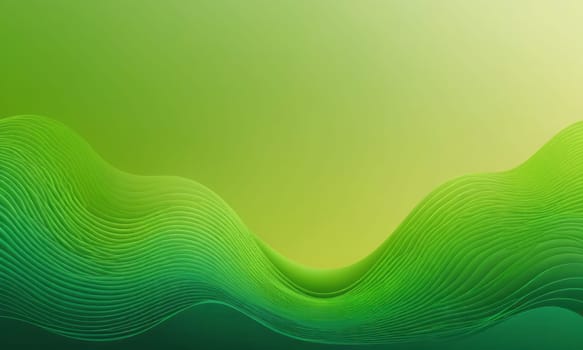 A gradient wallpaper with Waveform shapes using green and spring green gradient colors. Generative AI.