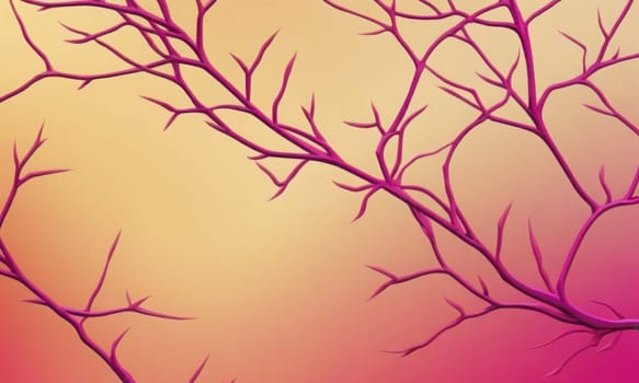 A gradient wallpaper with Branched shapes using fuchsia and khaki gradient colors. Generative AI.