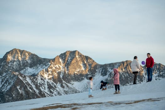 Grandvalira, Andorra: 2024 January 31: People taking photos at the Grandvalira ski resort in 2023.