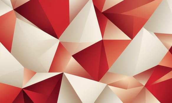 A gradient wallpaper with Cubist shapes using red and antique white gradient colors. Generative AI.