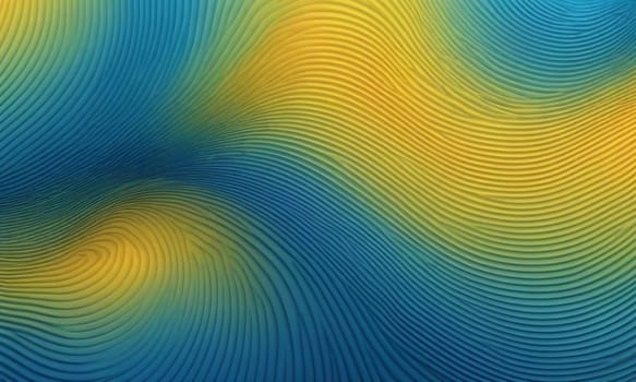 A gradient wallpaper with Ribbed shapes using blue and pale goldenrod gradient colors. Generative AI.