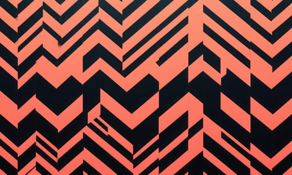 A gradient wallpaper with Chevron shapes using black and light coral gradient colors. Generative AI.