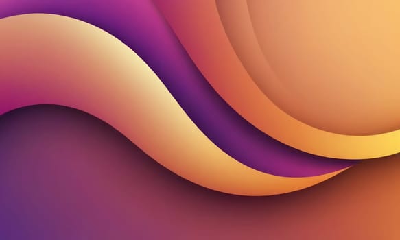 A gradient wallpaper with Arc shapes using purple and sandy brown gradient colors. Generative AI.