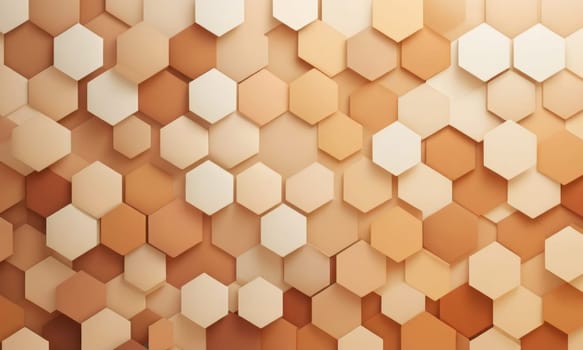 A gradient wallpaper with Octagonal shapes using white and tan gradient colors. Generative AI.