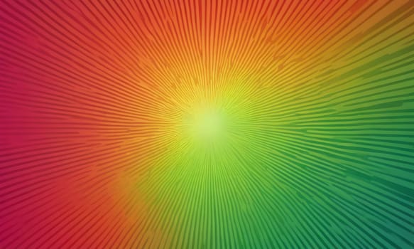 A gradient wallpaper with Radial shapes using green and crimson gradient colors. Generative AI.