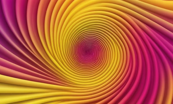 A gradient wallpaper with Spiraloid shapes using yellow and magenta gradient colors. Generative AI.