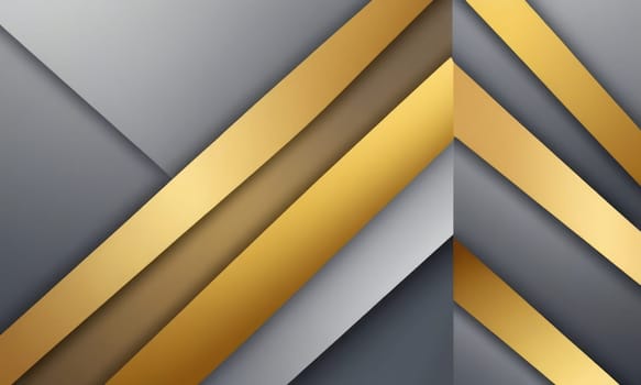 A gradient wallpaper with Prism shapes using gray and gold gradient colors. Generative AI.