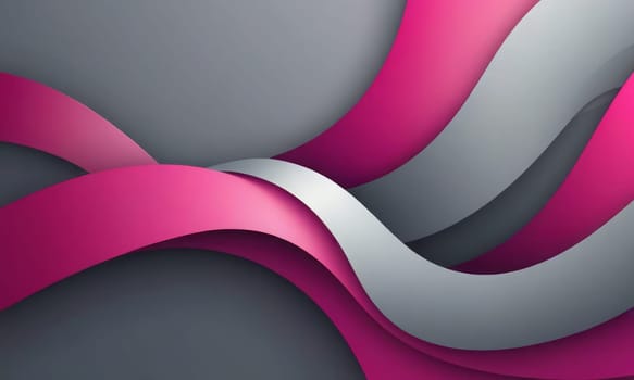 A gradient wallpaper with Looped shapes using gray and magenta gradient colors. Generative AI.