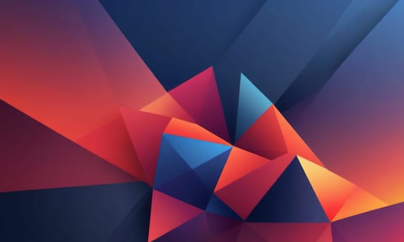 A gradient wallpaper with Prism shapes using navy and red gradient colors. Generative AI.