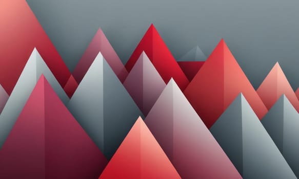 A gradient wallpaper with Buttress shapes using gray and crimson gradient colors. Generative AI.