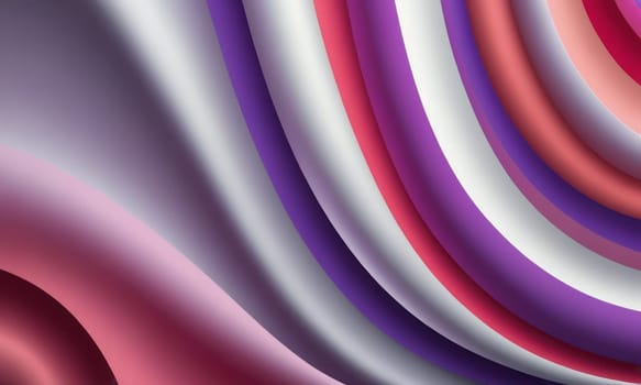 A gradient wallpaper with Sculpted shapes using silver and palevioletred gradient colors. Generative AI.