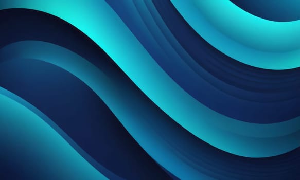 A gradient wallpaper with Warped shapes using navy and cyan gradient colors. Generative AI.