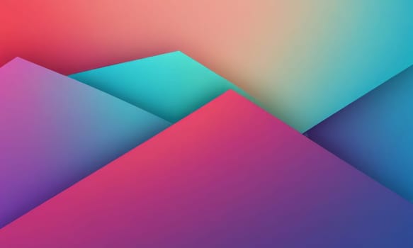 A gradient wallpaper with Angular shapes using aqua and palevioletred gradient colors. Generative AI.
