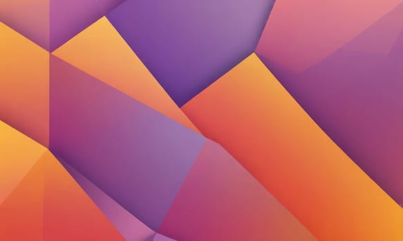 A gradient wallpaper with Geometric shapes using orange and lavender gradient colors. Generative AI.