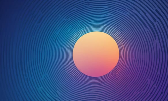 A gradient wallpaper with Annular shapes using blue and indigo gradient colors. Generative AI.