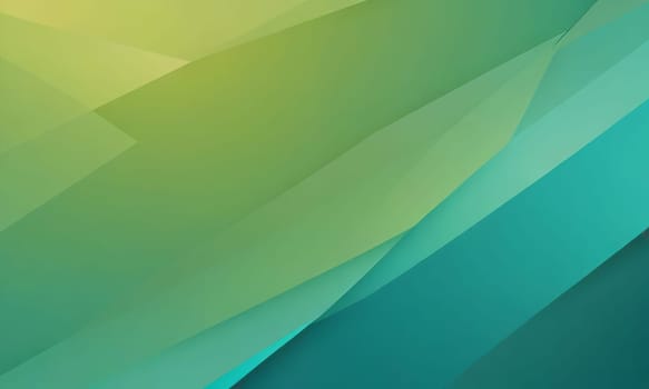 A gradient wallpaper with Patched shapes using olive and turquoise gradient colors. Generative AI.