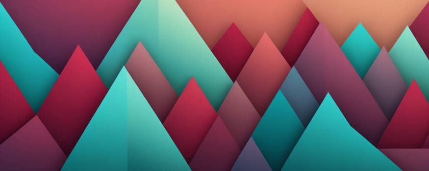 A gradient wallpaper with Buttress shapes using aqua and maroon gradient colors. Generative AI.