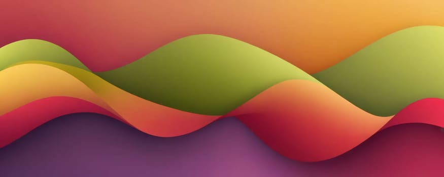 A gradient wallpaper with Curvilinear shapes using olive and palevioletred gradient colors. Generative AI.