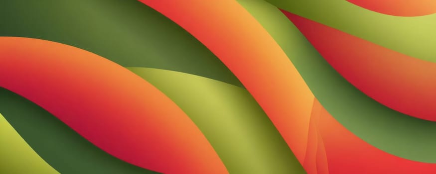 A gradient wallpaper with Freeform shapes using olive and tomato gradient colors. Generative AI.