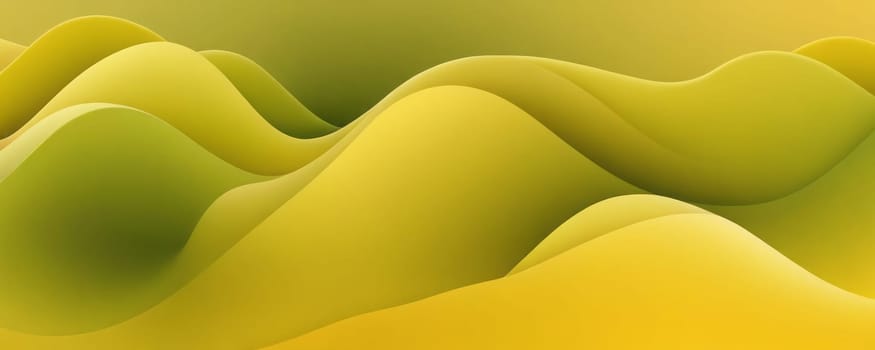 A gradient wallpaper with Sigmoid shapes using yellow and olive gradient colors. Generative AI.