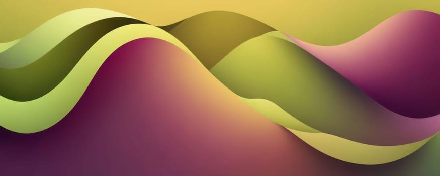 A gradient wallpaper with Looped shapes using olive and plum gradient colors. Generative AI.