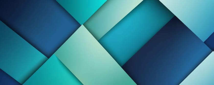 A gradient wallpaper with Hollow shapes using navy and aquamarine gradient colors. Generative AI.