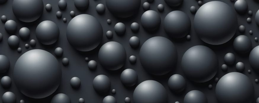 A gradient wallpaper with Globular shapes using black and dimgrey gradient colors. Generative AI.