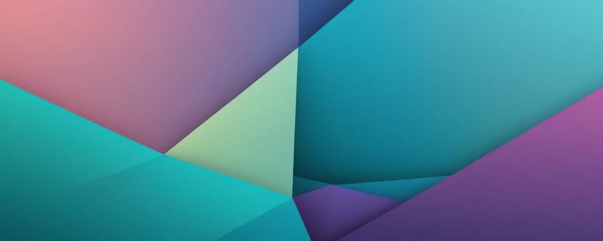 A gradient wallpaper with Angular shapes using teal and thistle gradient colors. Generative AI.