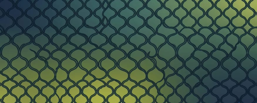 A gradient wallpaper with Quatrefoil shapes using olive and darkslateblue gradient colors. Generative AI.