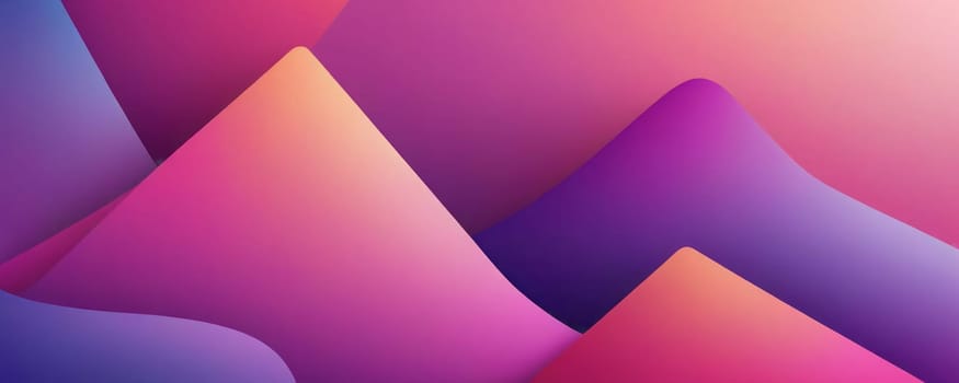 A gradient wallpaper with Layered shapes using purple and pink gradient colors. Generative AI.