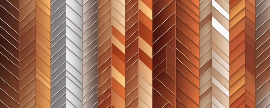 A gradient wallpaper with Zigzag shapes using silver and sienna gradient colors. Generative AI.
