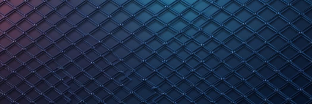 A gradient wallpaper with Lattice shapes using blue and dark blue gradient colors. Generative AI.