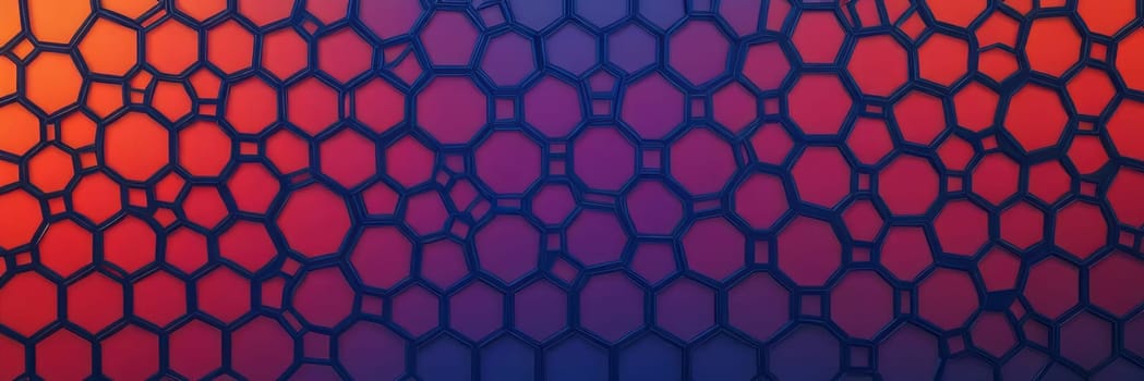 A gradient wallpaper with Quatrefoil shapes using red and dark blue gradient colors. Generative AI.