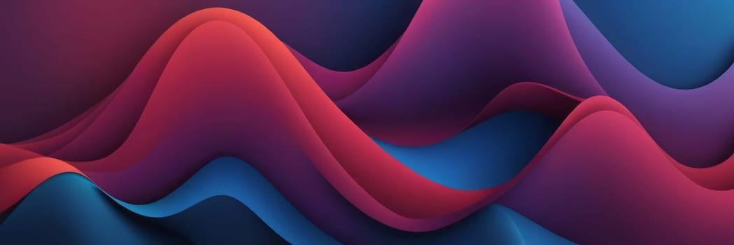 A gradient wallpaper with Sigmoid shapes using maroon and midnight blue gradient colors. Generative AI.
