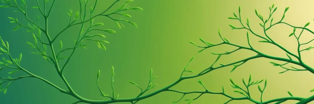 A gradient wallpaper with Branched shapes using green and Gainsboro gradient colors. Generative AI.