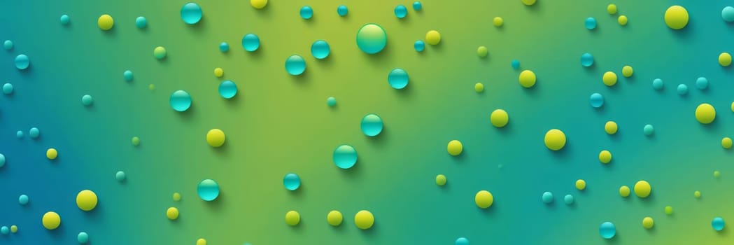 A gradient wallpaper with Beaded shapes using lime and cyan gradient colors. Generative AI.