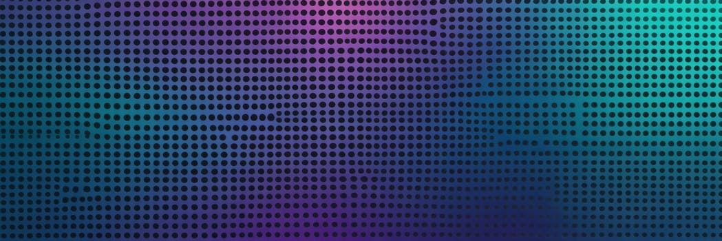 A gradient wallpaper with Perforated shapes using teal and dark violet gradient colors. Generative AI.