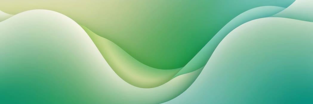A gradient wallpaper with Freeform shapes using white and pale green gradient colors. Generative AI.