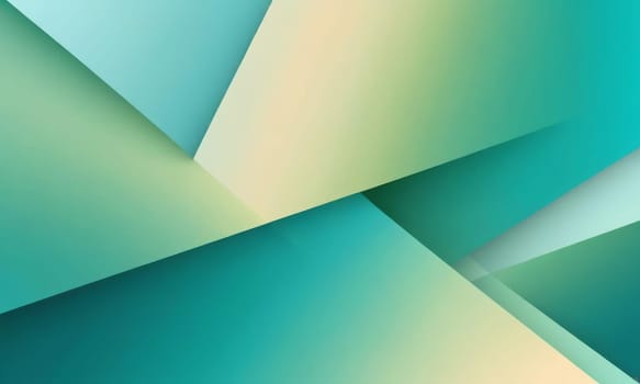 A gradient wallpaper with Oblique shapes using teal and mint cream gradient colors. Generative AI.