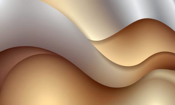 A gradient wallpaper with Organic shapes using silver and sandy brown gradient colors. Generative AI.