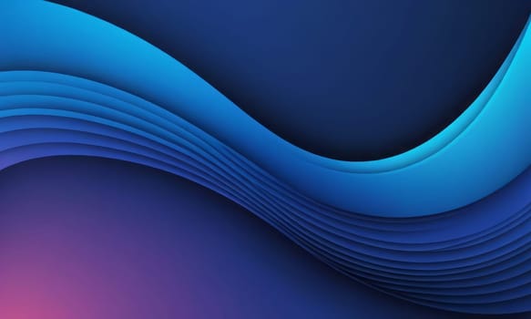 A gradient wallpaper with Curvilinear shapes using navy and royal blue gradient colors. Generative AI.