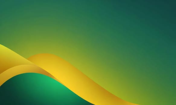 A gradient wallpaper with Hollow shapes using green and dark goldenrod gradient colors. Generative AI.