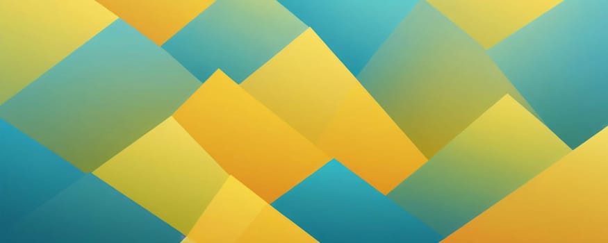 A gradient wallpaper with Gabled shapes using yellow and light cyan gradient colors. Generative AI.