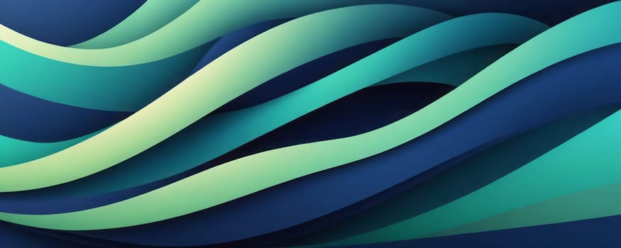 A gradient wallpaper with Helical shapes using navy and mint cream gradient colors. Generative AI.