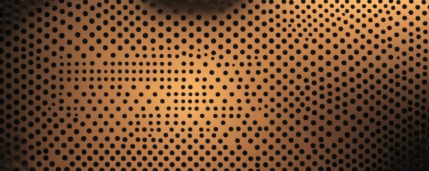 A gradient wallpaper with Perforated shapes using black and sandy brown gradient colors. Generative AI.