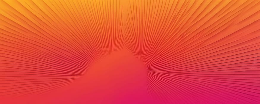 A gradient wallpaper with Fanned shapes using orange and hot pink gradient colors. Generative AI.