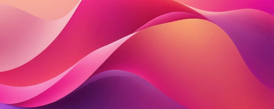 A gradient wallpaper with Waved shapes using fuchsia and hot pink gradient colors. Generative AI.