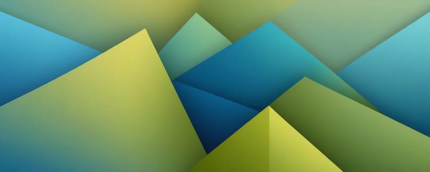 A gradient wallpaper with Flared shapes using olive and sky-blue gradient colors. Generative AI.