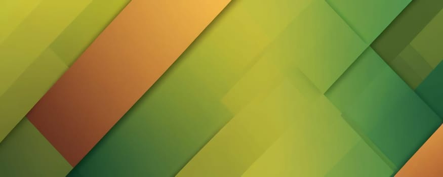 A gradient wallpaper with Striped shapes using green and saddle brown gradient colors. Generative AI.