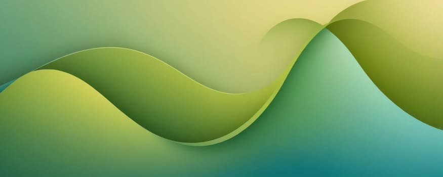 A gradient wallpaper with Parabolic shapes using olive and light cyan gradient colors. Generative AI.